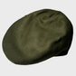 Olive flat cap on a light gray background