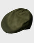 Olive flat cap on a light gray background