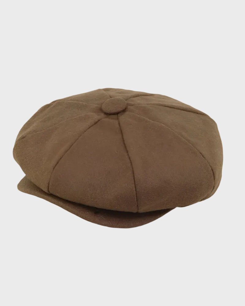 Brown cap on a light gray background