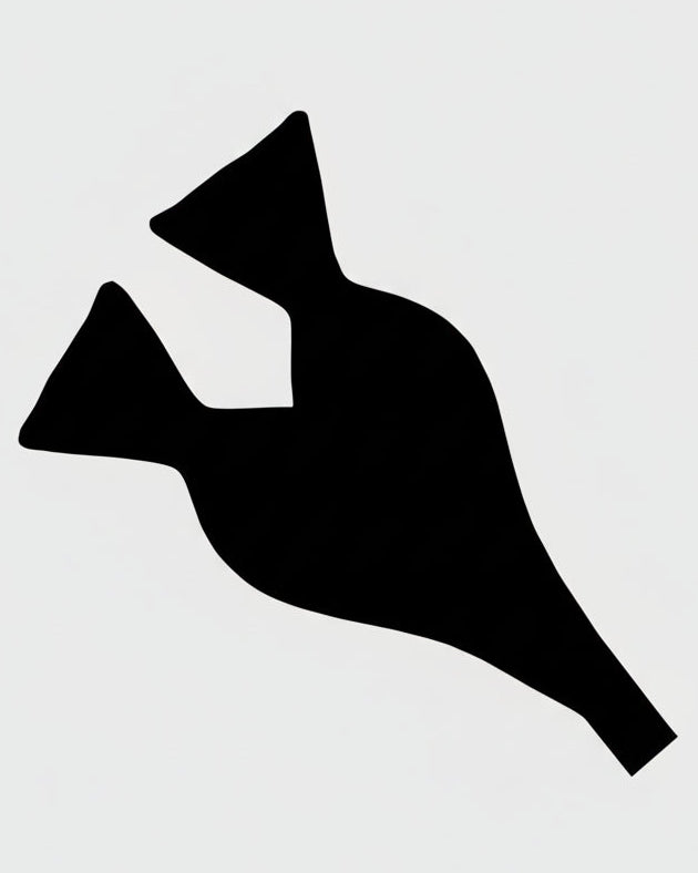 Black silhouette of a bow tie on a white background