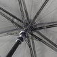 Close-up of an umbrella with a focus on the handle and ribs.