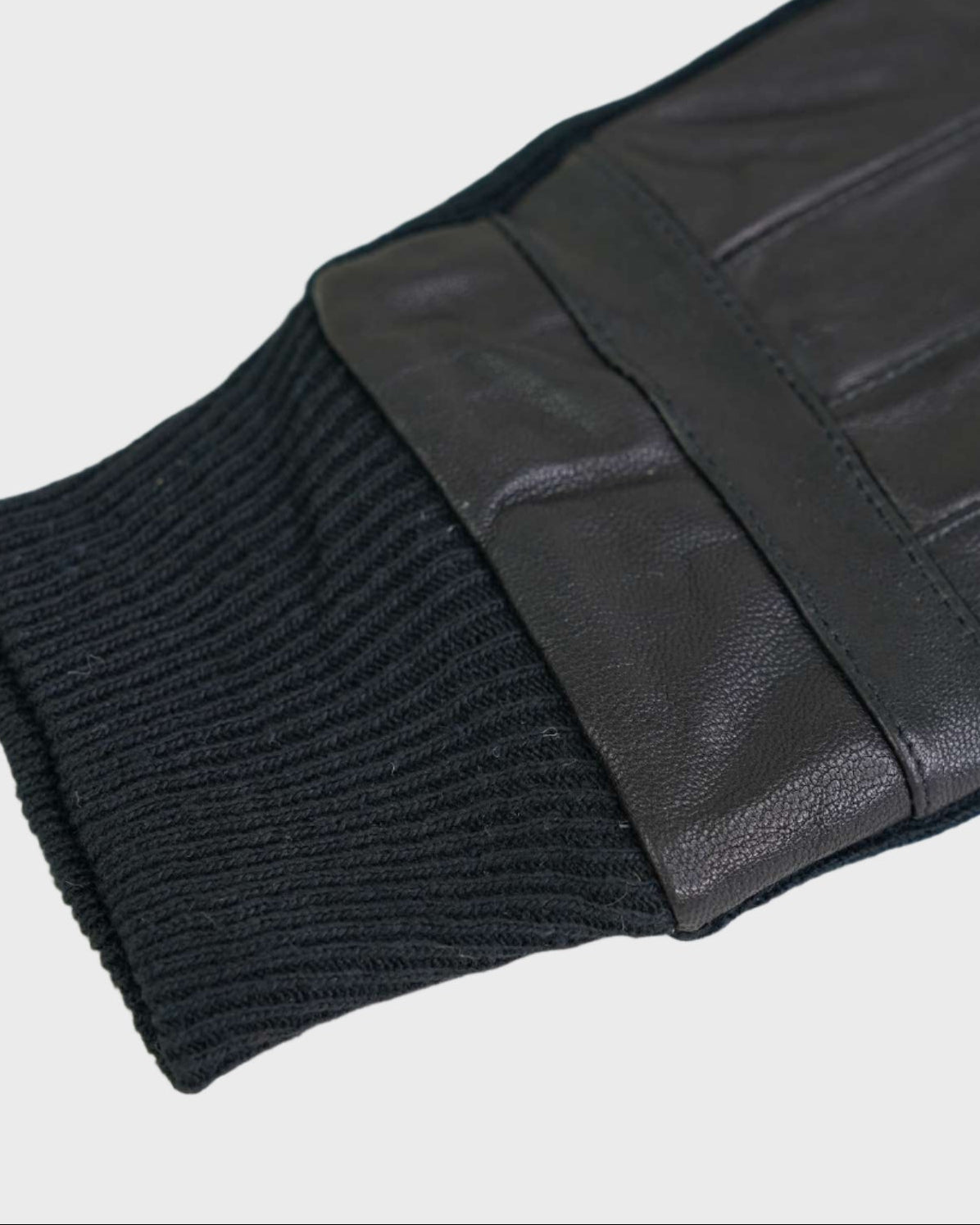 District Leather Glove with Knitted Wrists
