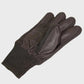 Brown leather glove on a light gray background