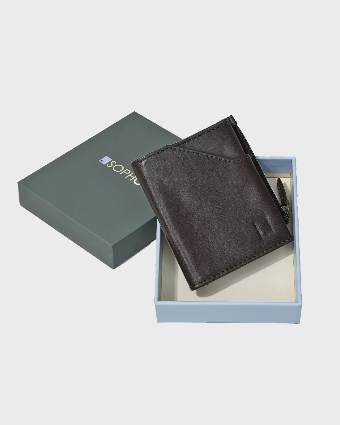 Colour-Block Leather Bi-Fold Wallet