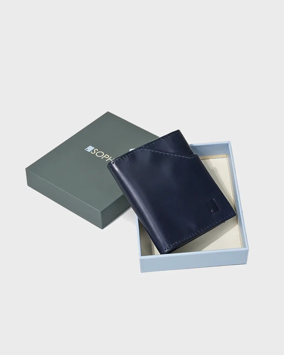 Colour-Block Leather Bi-Fold Wallet