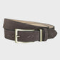 Brown suede belt on a light gray background