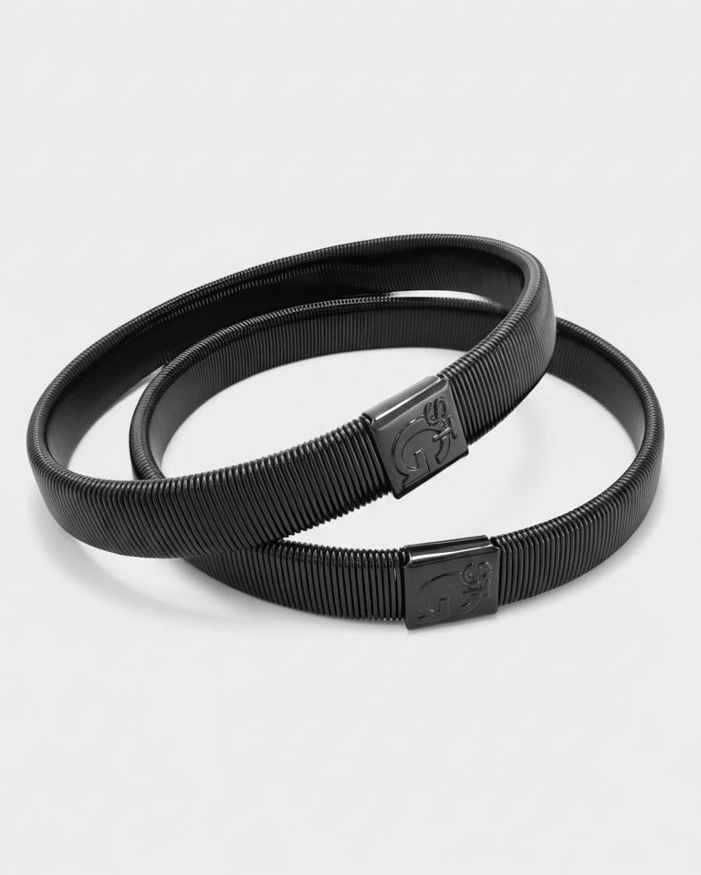Black armbands on a light gray background