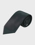 Rolled up black Sophos tie on a white background