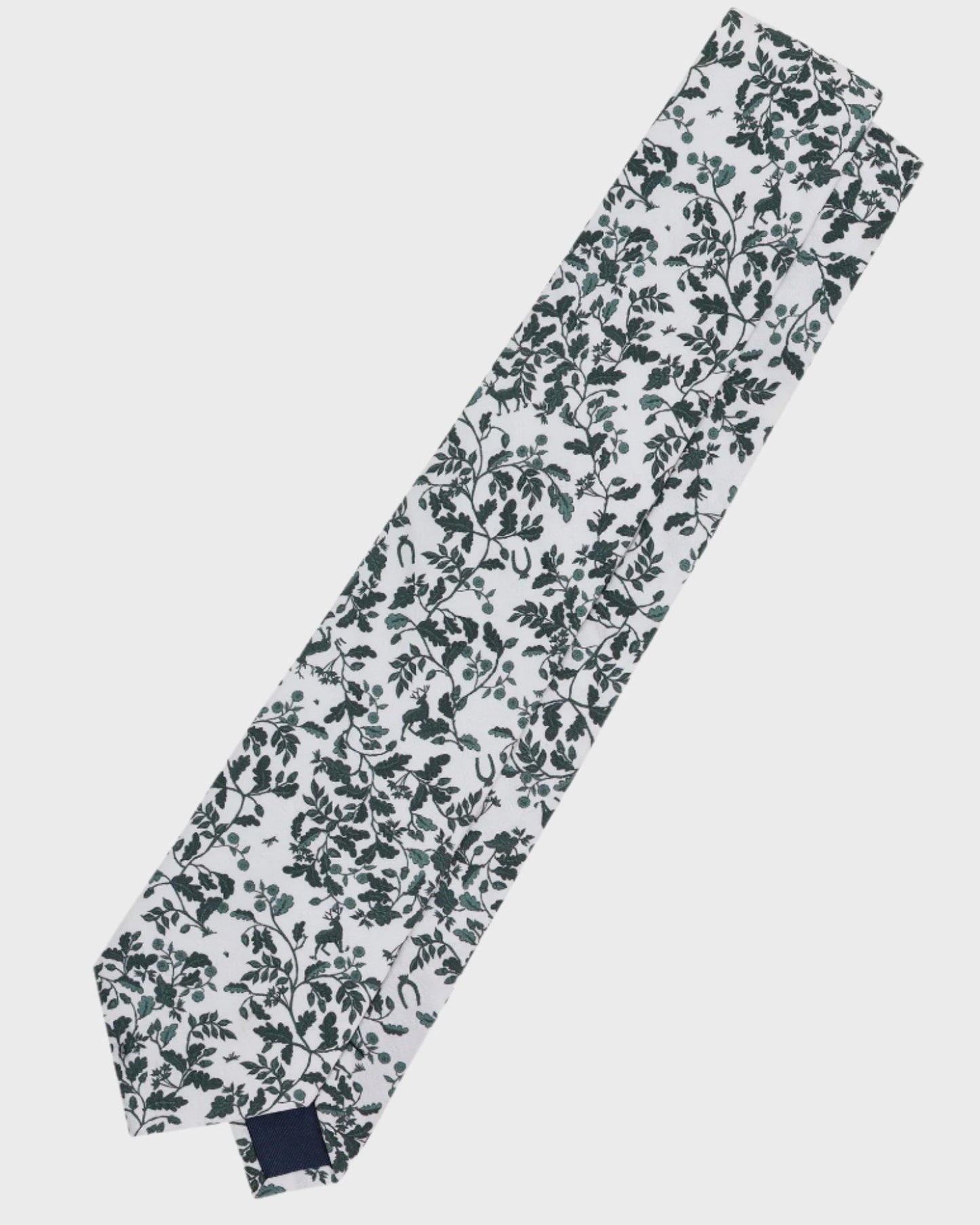 Patterned tie on a light gray background