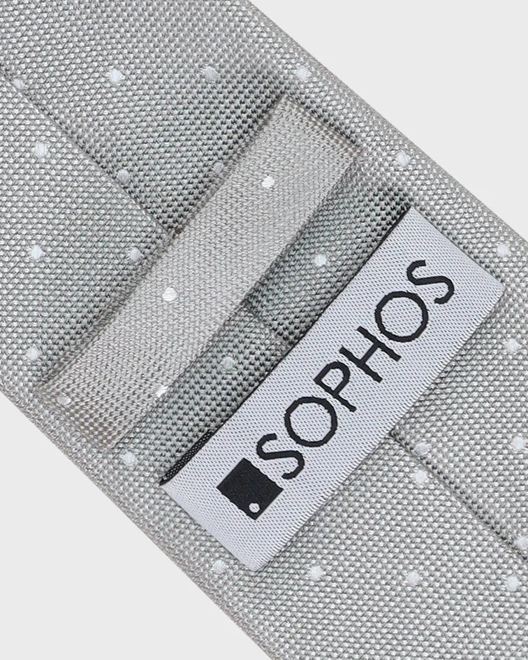 Gray textured fabric with a 'SOPHOS' label