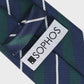 Navy and green tie with a Sophos label on a white background