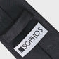 Black tie with a Sophos logo on a white background