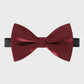 Burgundy bow tie on a light gray background