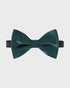 Green bow tie on a light gray background