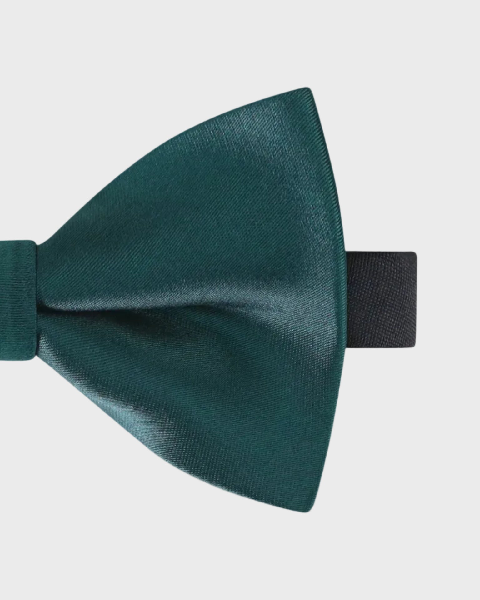 Green bow tie on a light gray background