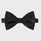 Black bow tie on a light gray background