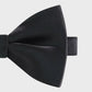 Black bow tie on a light gray background