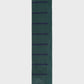 Green knitted tie with dark blue stripes on a white background