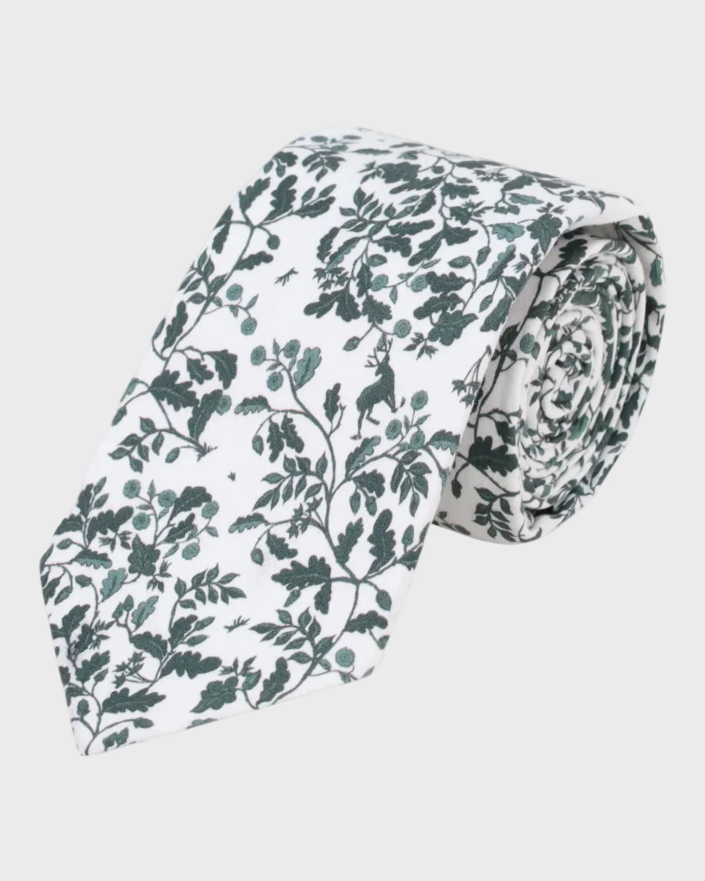 Patterned tie on a light gray background