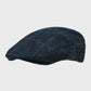 Blue tweed flat cap on a light gray background