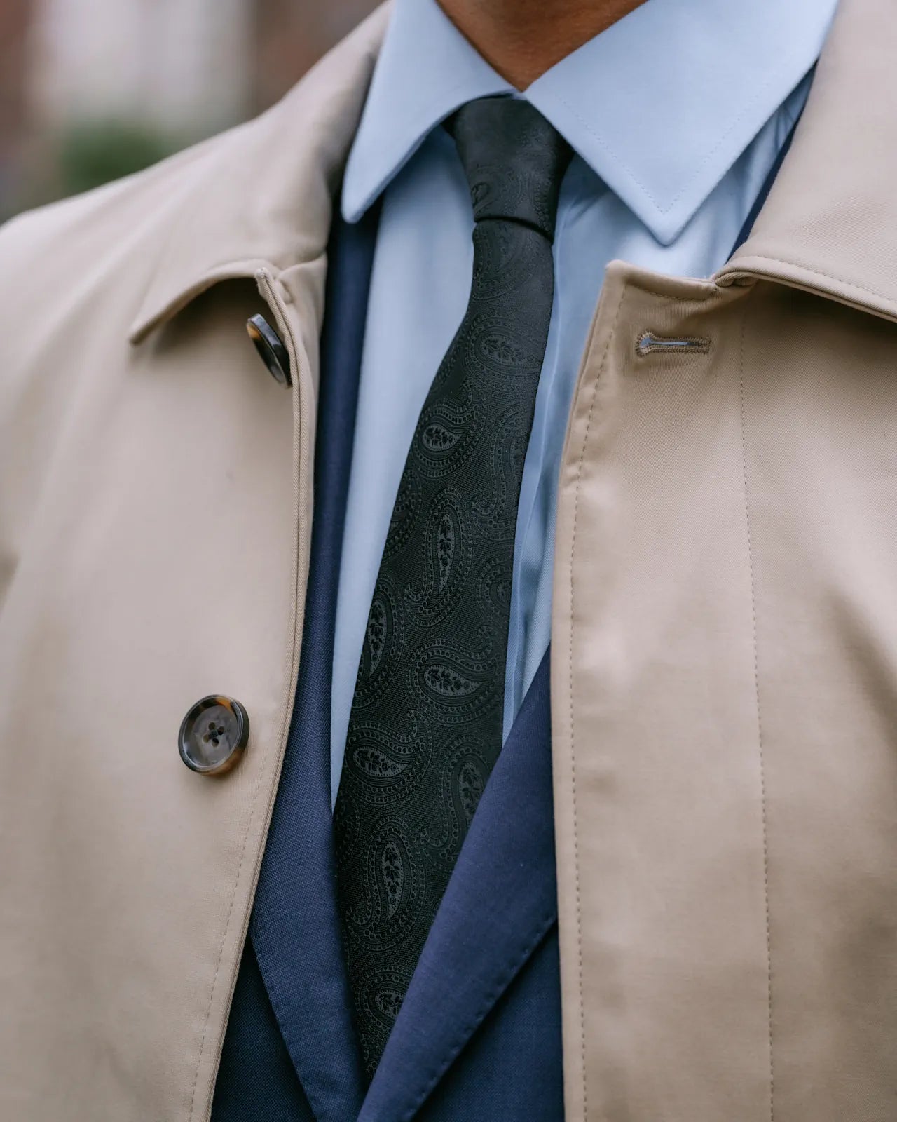 Paisley Teardrop Black Tie