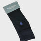 Black sock with a blue sophos logo on a light gray background