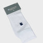 White sock with a small logo on a light gray background, featuring the brand 'Sophos'.